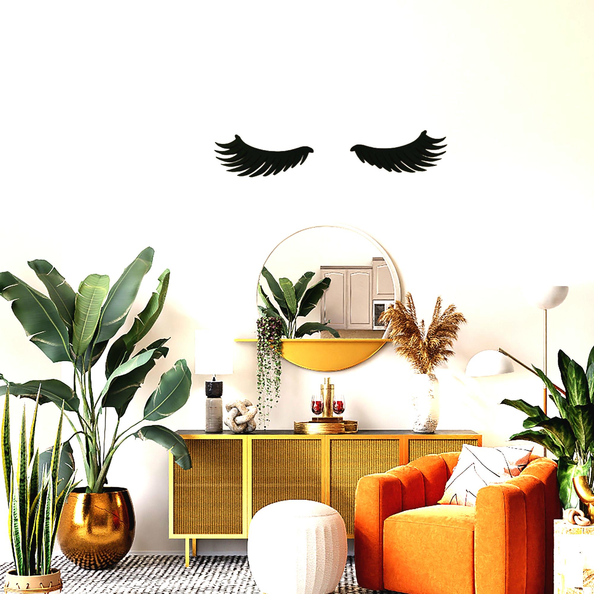 Sleepy Eyelashes Set | tired eyes plastic(pla) eyelashes | Bedroom or salon lashes decor | Wall decoration | Pair of eyes | Home design